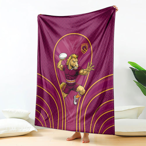 Brisbane Broncos Mascot Blanket Australian Rugby Culture - Powerful Horse Athlete