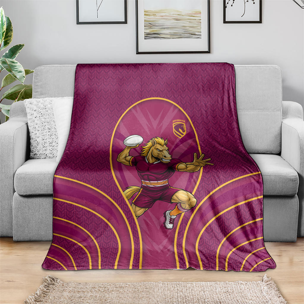 Brisbane Broncos Mascot Blanket Australian Rugby Culture - Powerful Horse Athlete