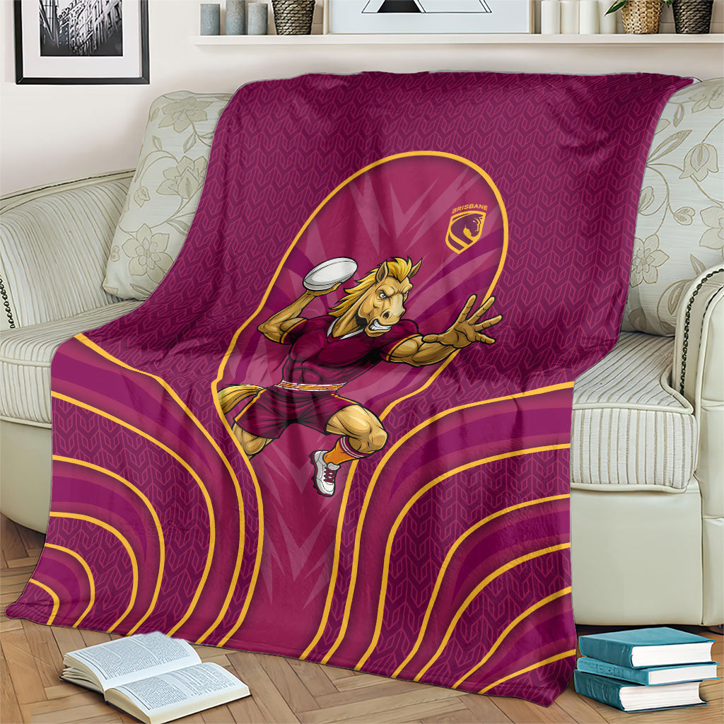 Brisbane Broncos Mascot Blanket Australian Rugby Culture - Powerful Horse Athlete