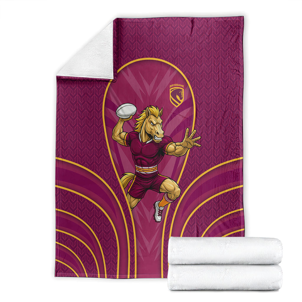 Brisbane Broncos Mascot Blanket Australian Rugby Culture - Powerful Horse Athlete