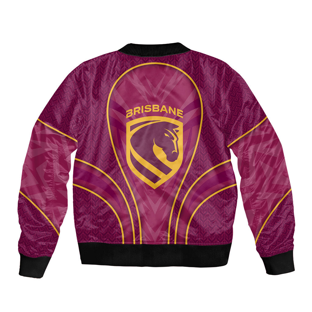Brisbane Broncos Mascot Bomber Jacket Australian Rugby Culture - Powerful Horse Athlete