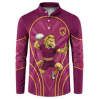 Brisbane Broncos Mascot Button Sweatshirt Australian Rugby Culture - Powerful Horse Athlete