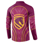 Brisbane Broncos Mascot Button Sweatshirt Australian Rugby Culture - Powerful Horse Athlete
