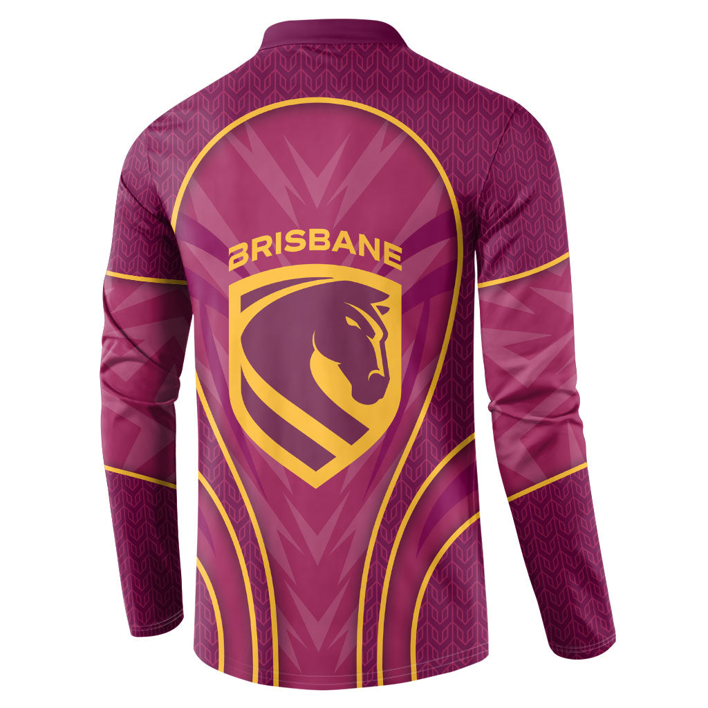 Brisbane Broncos Mascot Button Sweatshirt Australian Rugby Culture - Powerful Horse Athlete