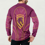 Brisbane Broncos Mascot Button Sweatshirt Australian Rugby Culture - Powerful Horse Athlete