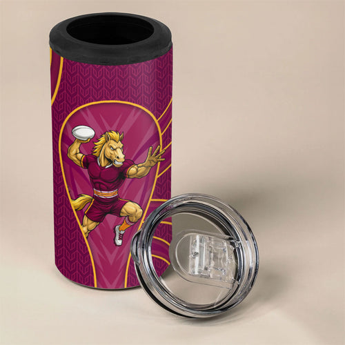 Brisbane Broncos Mascot 4 in 1 Can Cooler Tumbler Australian Rugby Culture - Powerful Horse Athlete