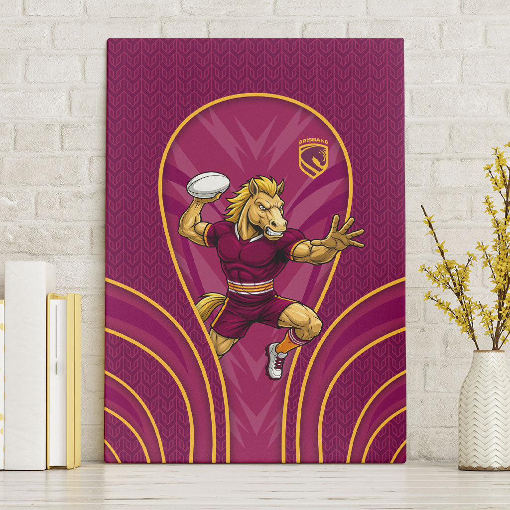 Brisbane Broncos Mascot Canvas Wall Art Australian Rugby Culture - Powerful Horse Athlete