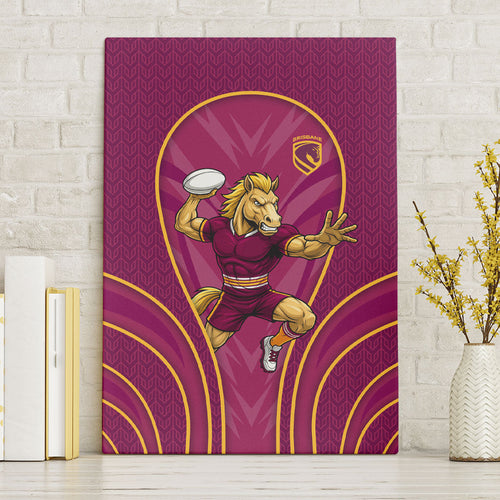 Brisbane Broncos Mascot Canvas Wall Art Australian Rugby Culture - Powerful Horse Athlete