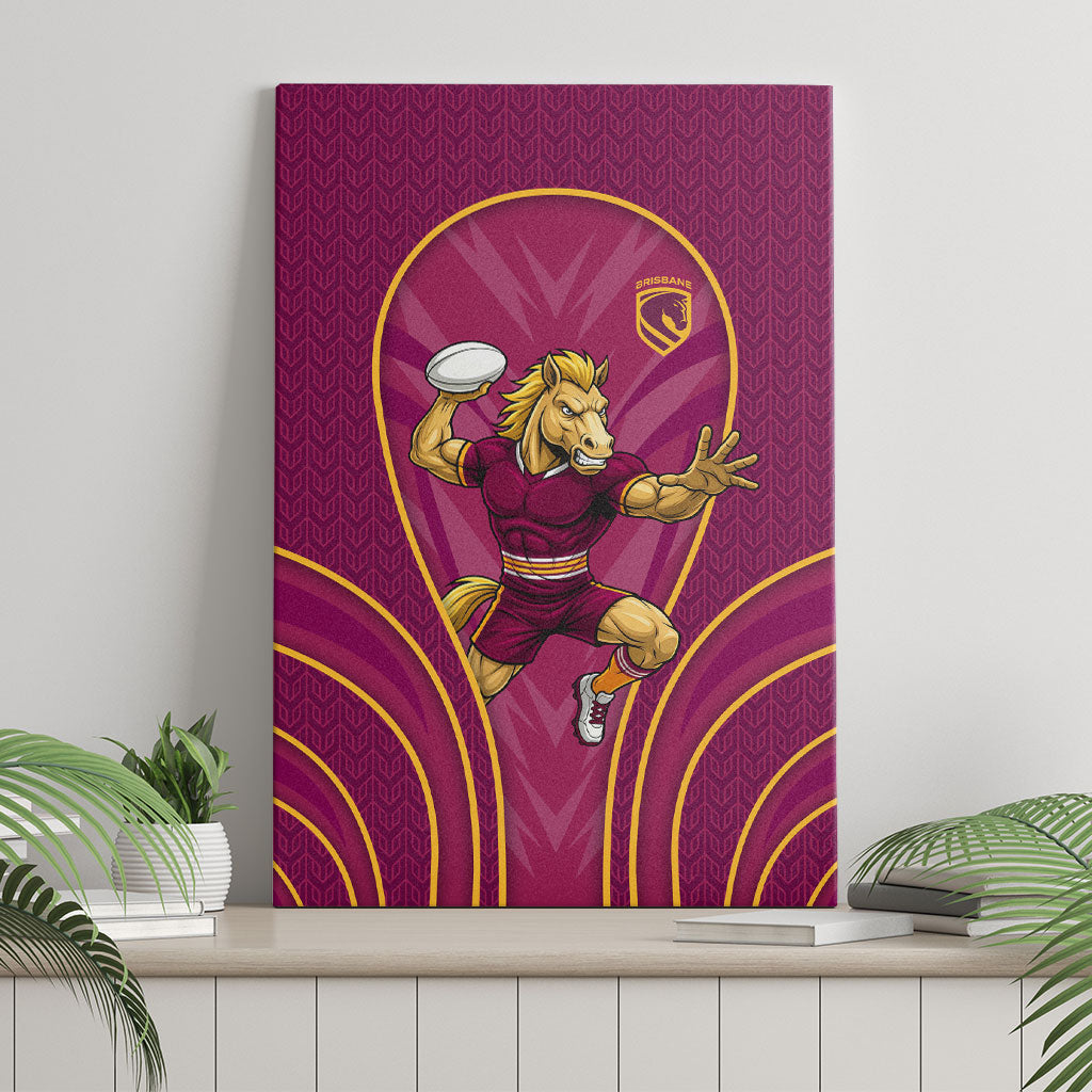 Brisbane Broncos Mascot Canvas Wall Art Australian Rugby Culture - Powerful Horse Athlete
