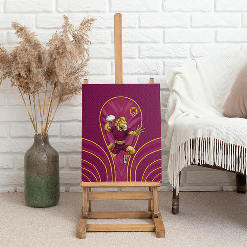 Brisbane Broncos Mascot Canvas Wall Art Australian Rugby Culture - Powerful Horse Athlete