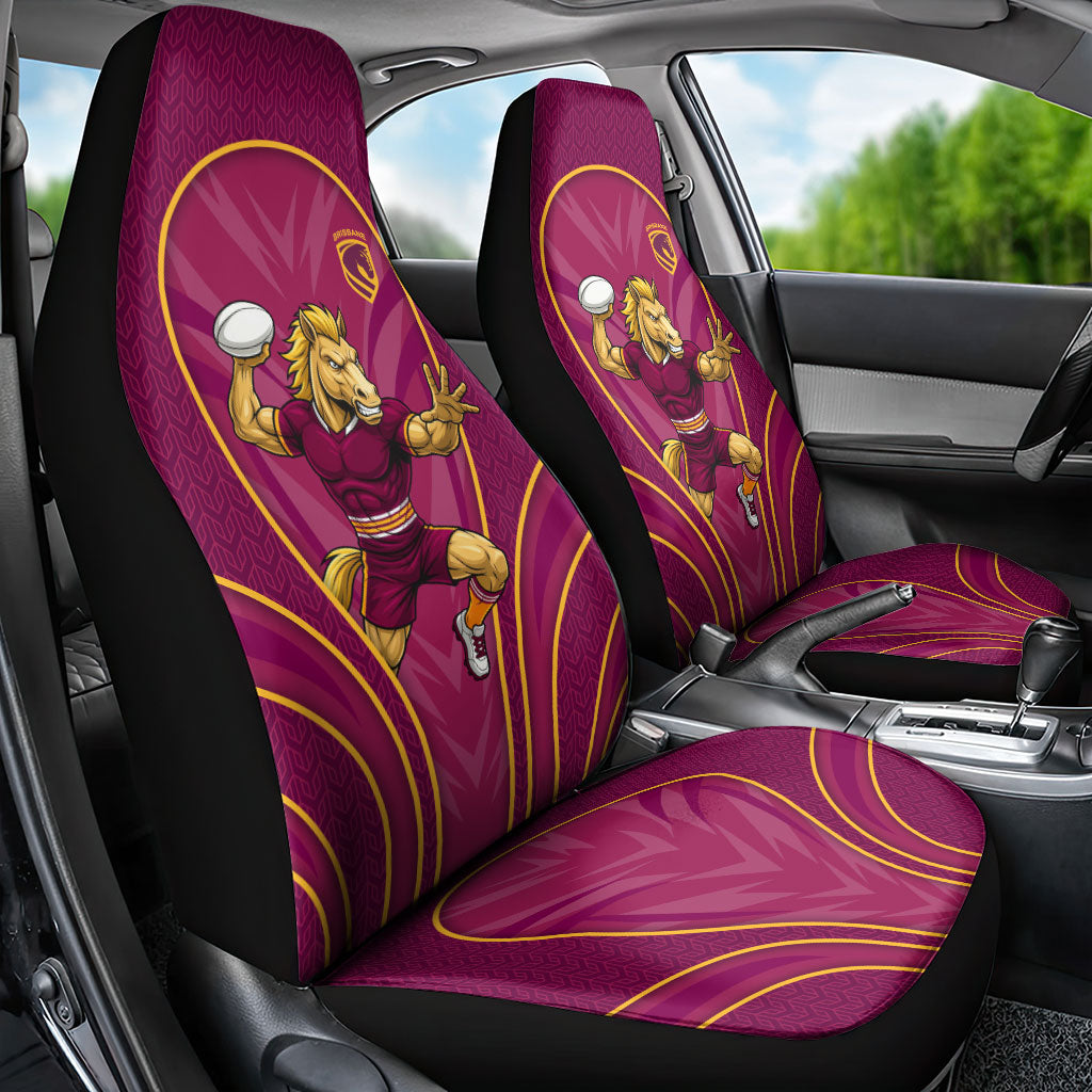Brisbane Broncos Mascot Car Seat Cover Australian Rugby Culture - Powerful Horse Athlete