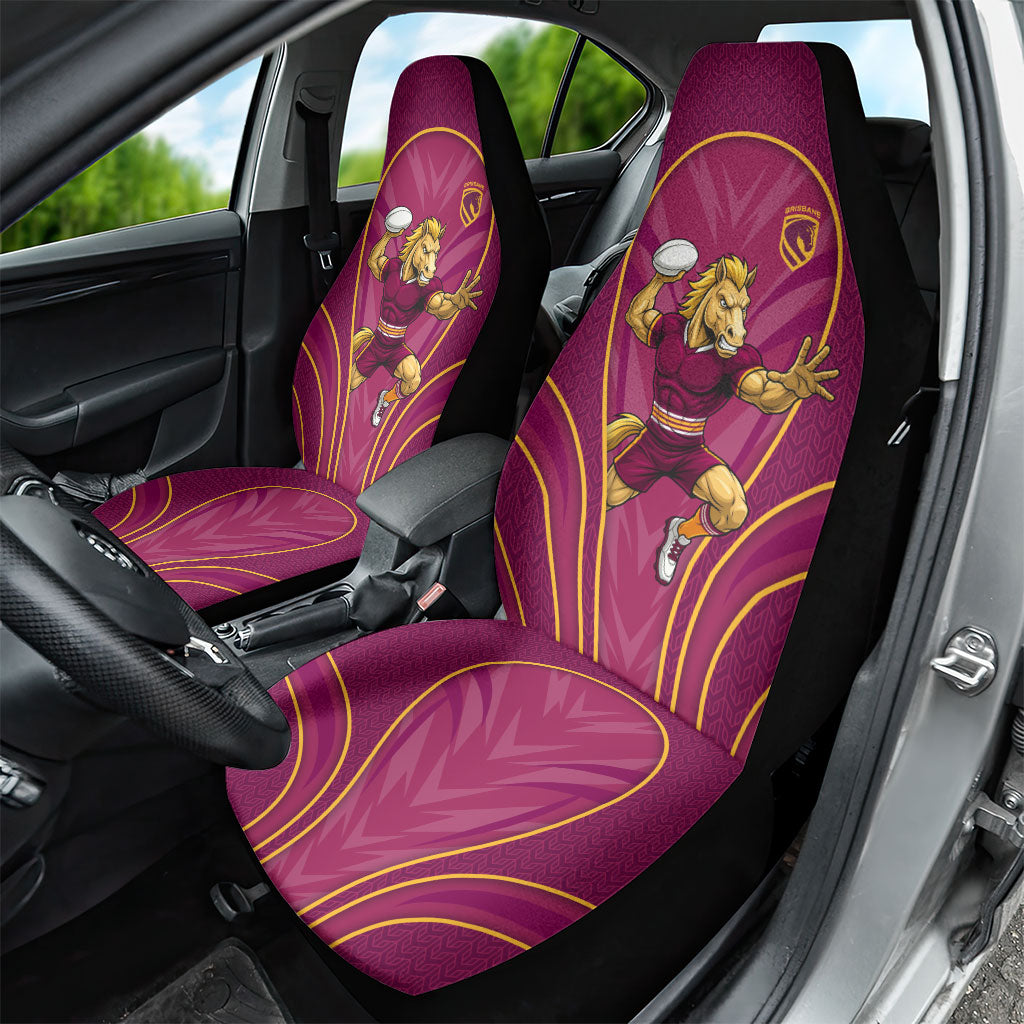 Brisbane Broncos Mascot Car Seat Cover Australian Rugby Culture - Powerful Horse Athlete