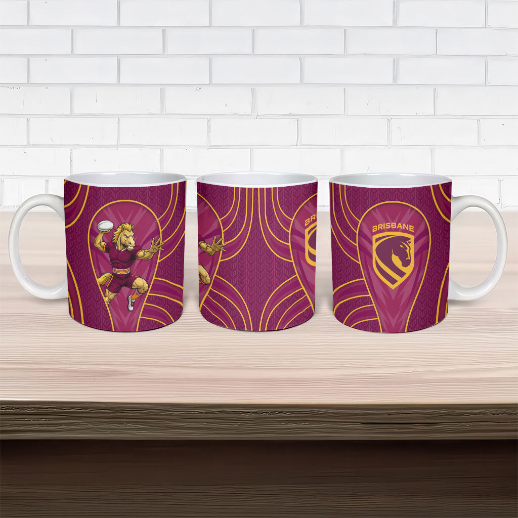 Brisbane Broncos Mascot Ceramic Mug Australian Rugby Culture - Powerful Horse Athlete