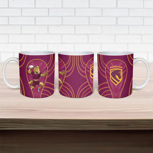 Brisbane Broncos Mascot Ceramic Mug Australian Rugby Culture - Powerful Horse Athlete
