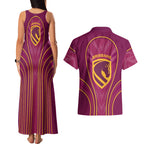Brisbane Broncos Mascot Couples Matching Tank Maxi Dress and Hawaiian Shirt Australian Rugby Culture - Powerful Horse Athlete