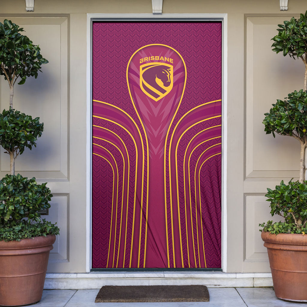 Brisbane Broncos Mascot Door Cover Australian Rugby Culture - Powerful Horse Athlete
