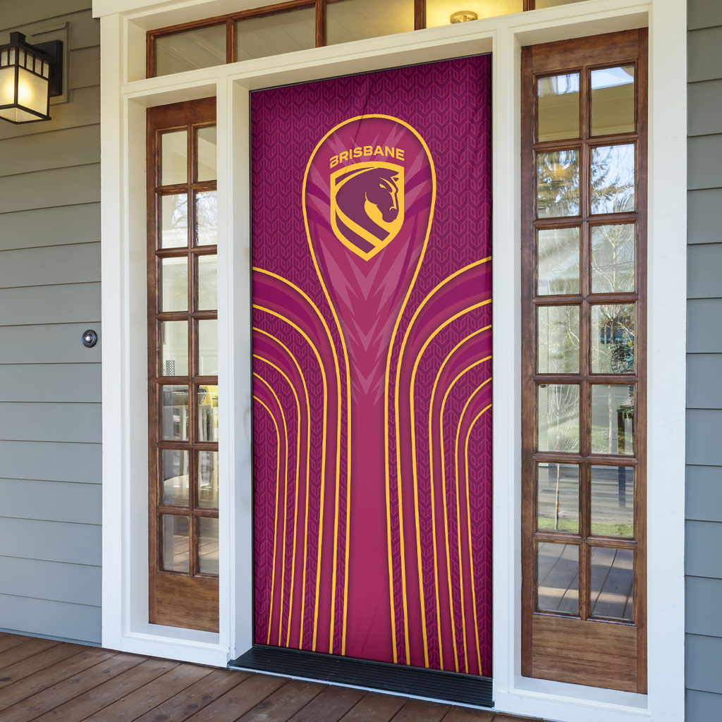 Brisbane Broncos Mascot Door Cover Australian Rugby Culture - Powerful Horse Athlete