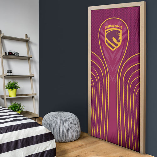 Brisbane Broncos Mascot Door Cover Australian Rugby Culture - Powerful Horse Athlete