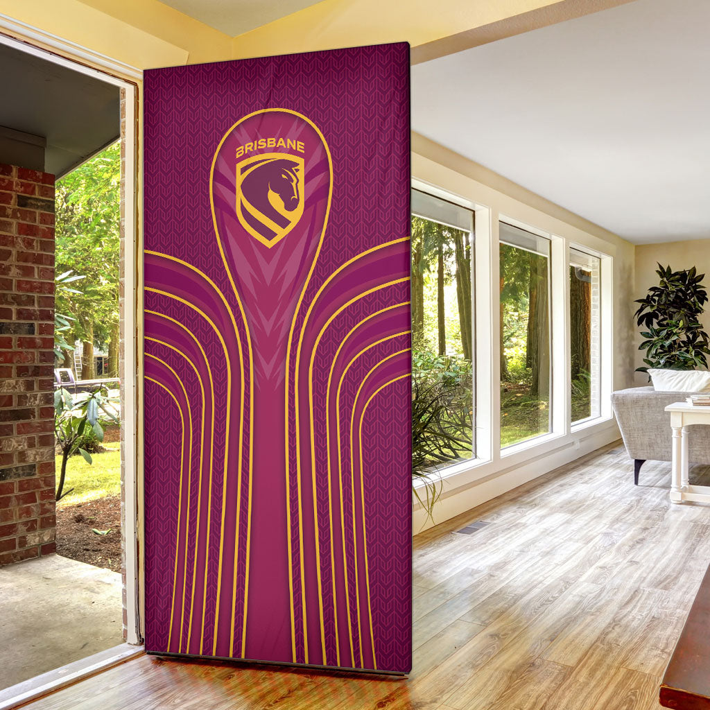 Brisbane Broncos Mascot Door Cover Australian Rugby Culture - Powerful Horse Athlete
