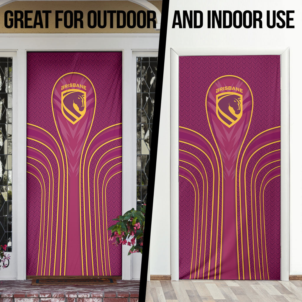 Brisbane Broncos Mascot Door Cover Australian Rugby Culture - Powerful Horse Athlete