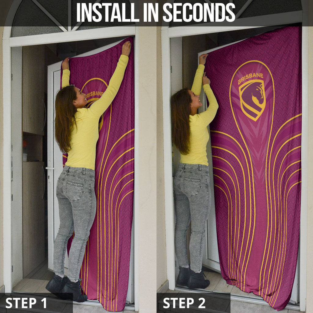 Brisbane Broncos Mascot Door Cover Australian Rugby Culture - Powerful Horse Athlete