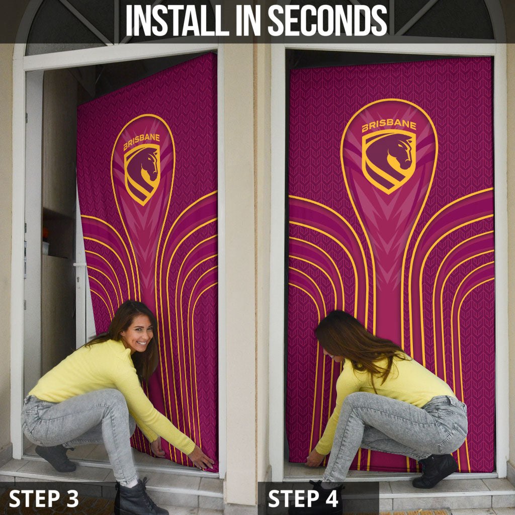 Brisbane Broncos Mascot Door Cover Australian Rugby Culture - Powerful Horse Athlete
