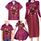 Brisbane Broncos Mascot Family Matching Long Sleeve Bodycon Dress and Hawaiian Shirt Australian Rugby Culture - Powerful Horse Athlete