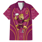 Brisbane Broncos Mascot Family Matching Long Sleeve Bodycon Dress and Hawaiian Shirt Australian Rugby Culture - Powerful Horse Athlete