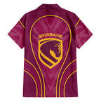 Brisbane Broncos Mascot Family Matching Long Sleeve Bodycon Dress and Hawaiian Shirt Australian Rugby Culture - Powerful Horse Athlete