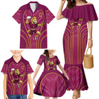 Brisbane Broncos Mascot Family Matching Mermaid Dress and Hawaiian Shirt Australian Rugby Culture - Powerful Horse Athlete