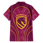 Brisbane Broncos Mascot Family Matching Mermaid Dress and Hawaiian Shirt Australian Rugby Culture - Powerful Horse Athlete