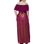 Brisbane Broncos Mascot Family Matching Off Shoulder Maxi Dress and Hawaiian Shirt Australian Rugby Culture - Powerful Horse Athlete