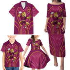 Brisbane Broncos Mascot Family Matching Puletasi and Hawaiian Shirt Australian Rugby Culture - Powerful Horse Athlete