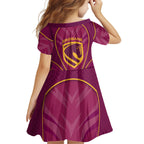 Brisbane Broncos Mascot Family Matching Puletasi and Hawaiian Shirt Australian Rugby Culture - Powerful Horse Athlete