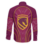 Brisbane Broncos Mascot Family Matching Puletasi and Hawaiian Shirt Australian Rugby Culture - Powerful Horse Athlete
