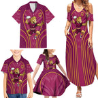 Brisbane Broncos Mascot Family Matching Summer Maxi Dress and Hawaiian Shirt Australian Rugby Culture - Powerful Horse Athlete