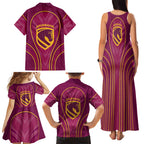 Brisbane Broncos Mascot Family Matching Tank Maxi Dress and Hawaiian Shirt Australian Rugby Culture - Powerful Horse Athlete