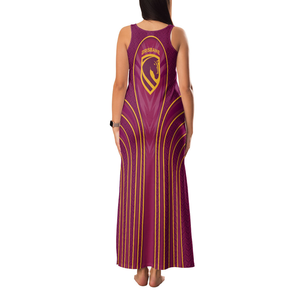 Brisbane Broncos Mascot Family Matching Tank Maxi Dress and Hawaiian Shirt Australian Rugby Culture - Powerful Horse Athlete