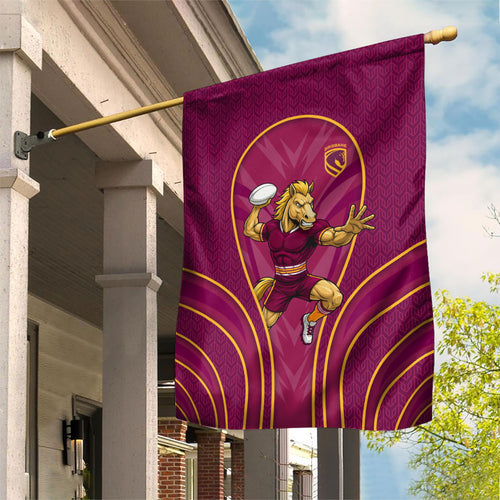 Brisbane Broncos Mascot Garden Flag Australian Rugby Culture - Powerful Horse Athlete