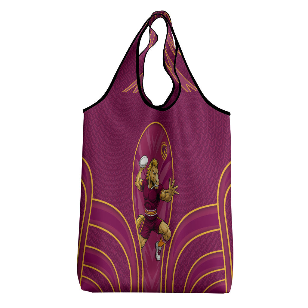 Brisbane Broncos Mascot Grocery Bag Australian Rugby Culture - Powerful Horse Athlete