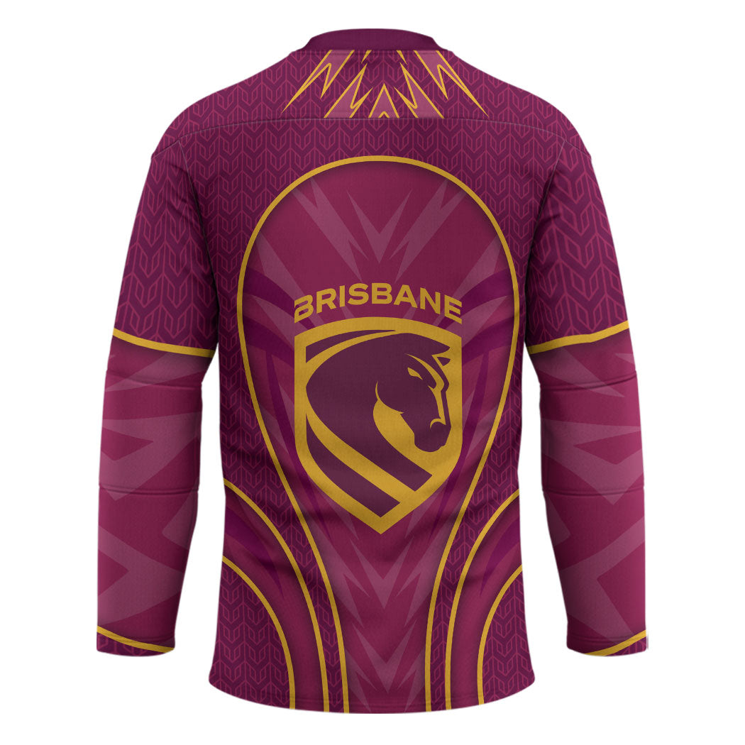Brisbane Broncos Mascot Hockey Jersey Australian Rugby Culture - Powerful Horse Athlete
