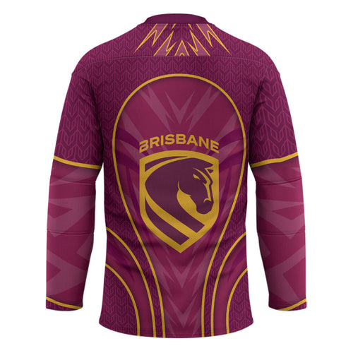 Brisbane Broncos Mascot Hockey Jersey Australian Rugby Culture - Powerful Horse Athlete