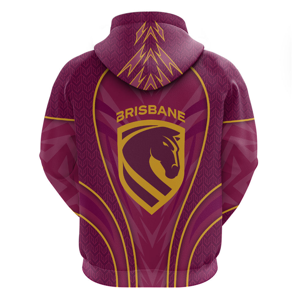 Brisbane Broncos Mascot Hoodie Australian Rugby Culture - Powerful Horse Athlete