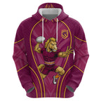 Brisbane Broncos Mascot Hoodie Australian Rugby Culture - Powerful Horse Athlete