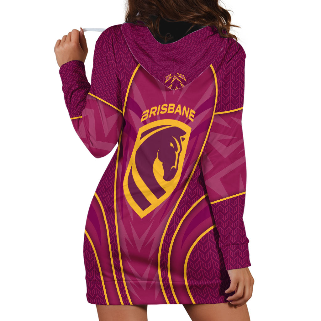 Brisbane Broncos Mascot Hoodie Dress Australian Rugby Culture - Powerful Horse Athlete