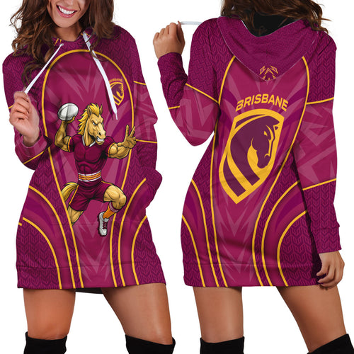 Brisbane Broncos Mascot Hoodie Dress Australian Rugby Culture - Powerful Horse Athlete
