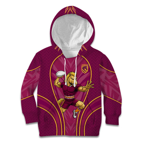 Brisbane Broncos Mascot Kid Hoodie Australian Rugby Culture - Powerful Horse Athlete