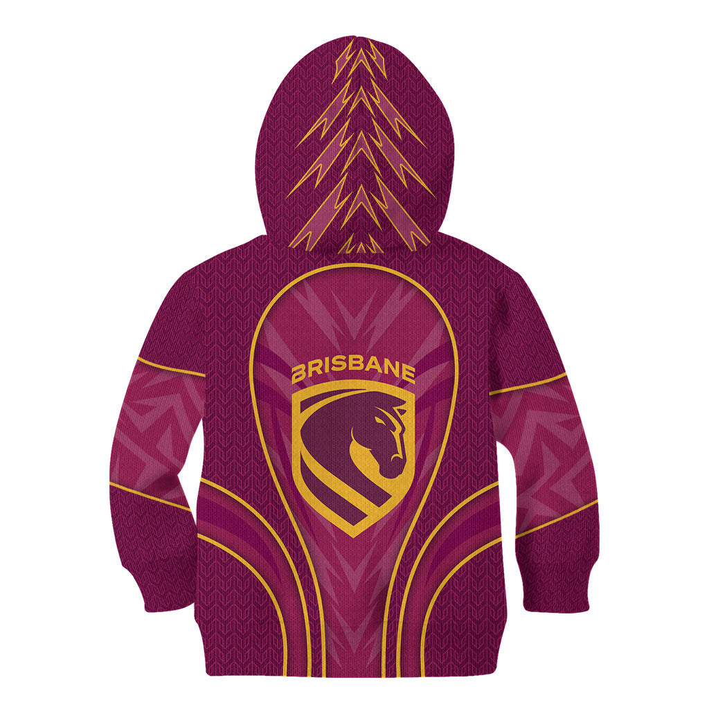 Brisbane Broncos Mascot Kid Hoodie Australian Rugby Culture - Powerful Horse Athlete