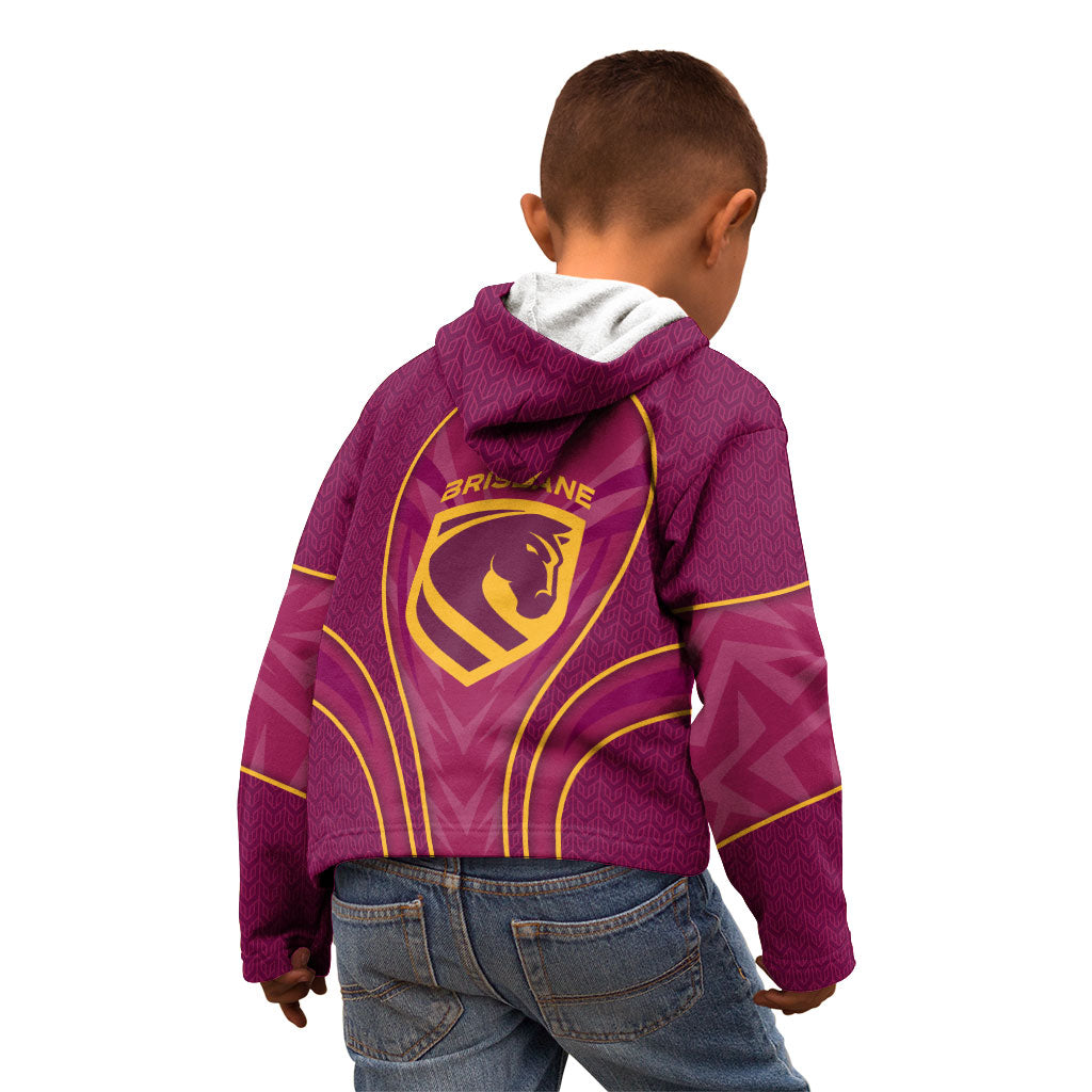 Brisbane Broncos Mascot Kid Hoodie Australian Rugby Culture - Powerful Horse Athlete