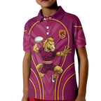 Brisbane Broncos Mascot Kid Polo Shirt Australian Rugby Culture - Powerful Horse Athlete